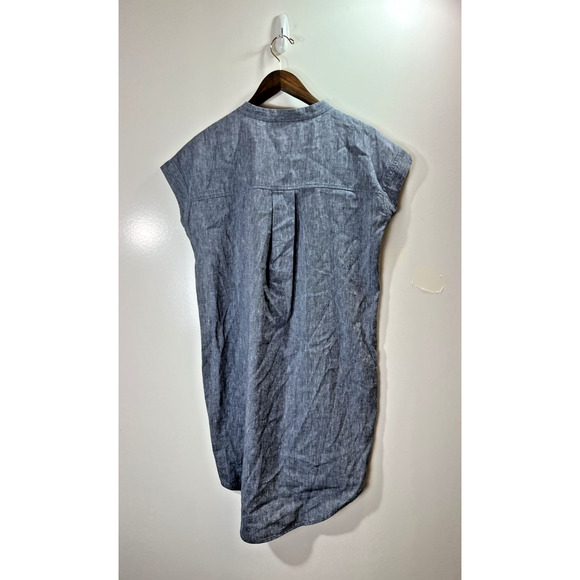 Eileen Fisher Women’s Chambray Shift Dress Sz S Blue Minimalist Timeless Capsule - Picture 2 of 10
